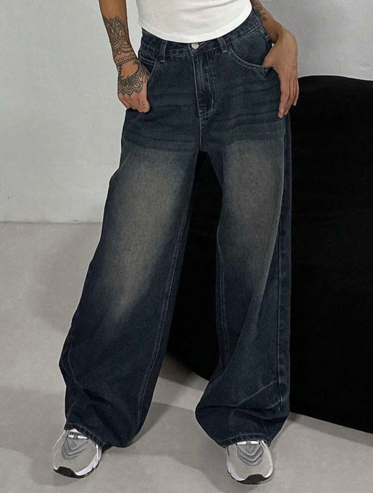 جينز باگي ازرق غامق نسائي