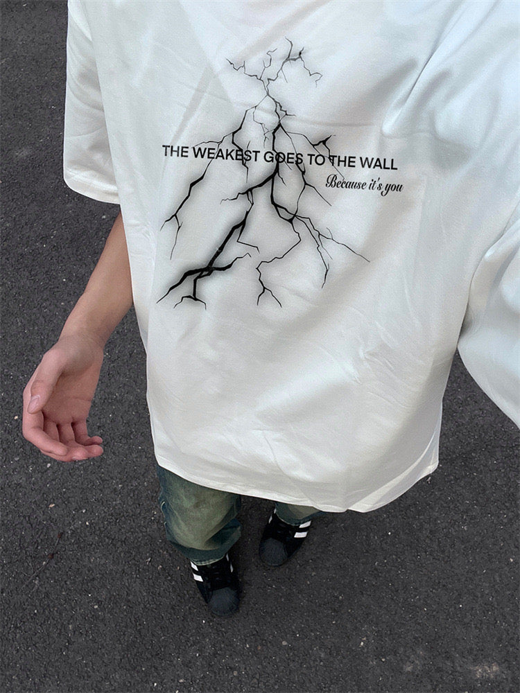 تيشيرت البرق باللون الابيض