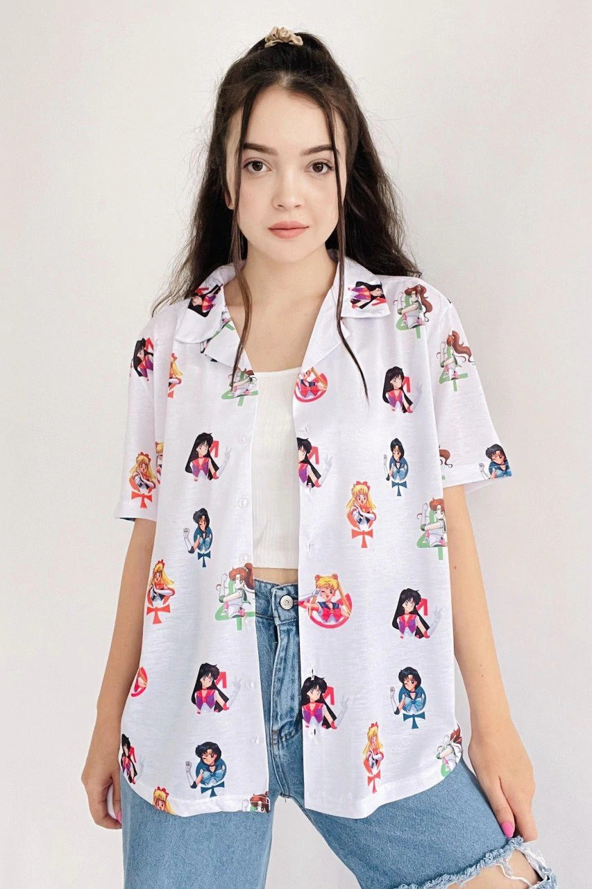White Anime Unisex Shirt - مـوها ستـور