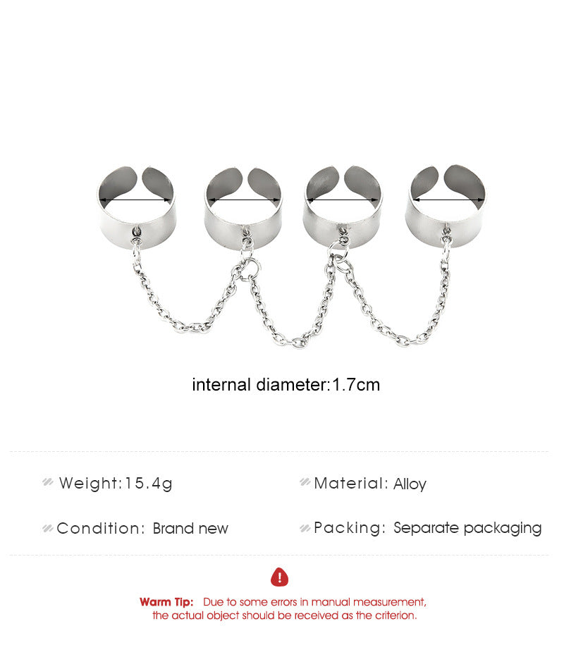 Punk Cool Hip Hop Rock Pop Silver Multilayer Chain - مـوها ستـور