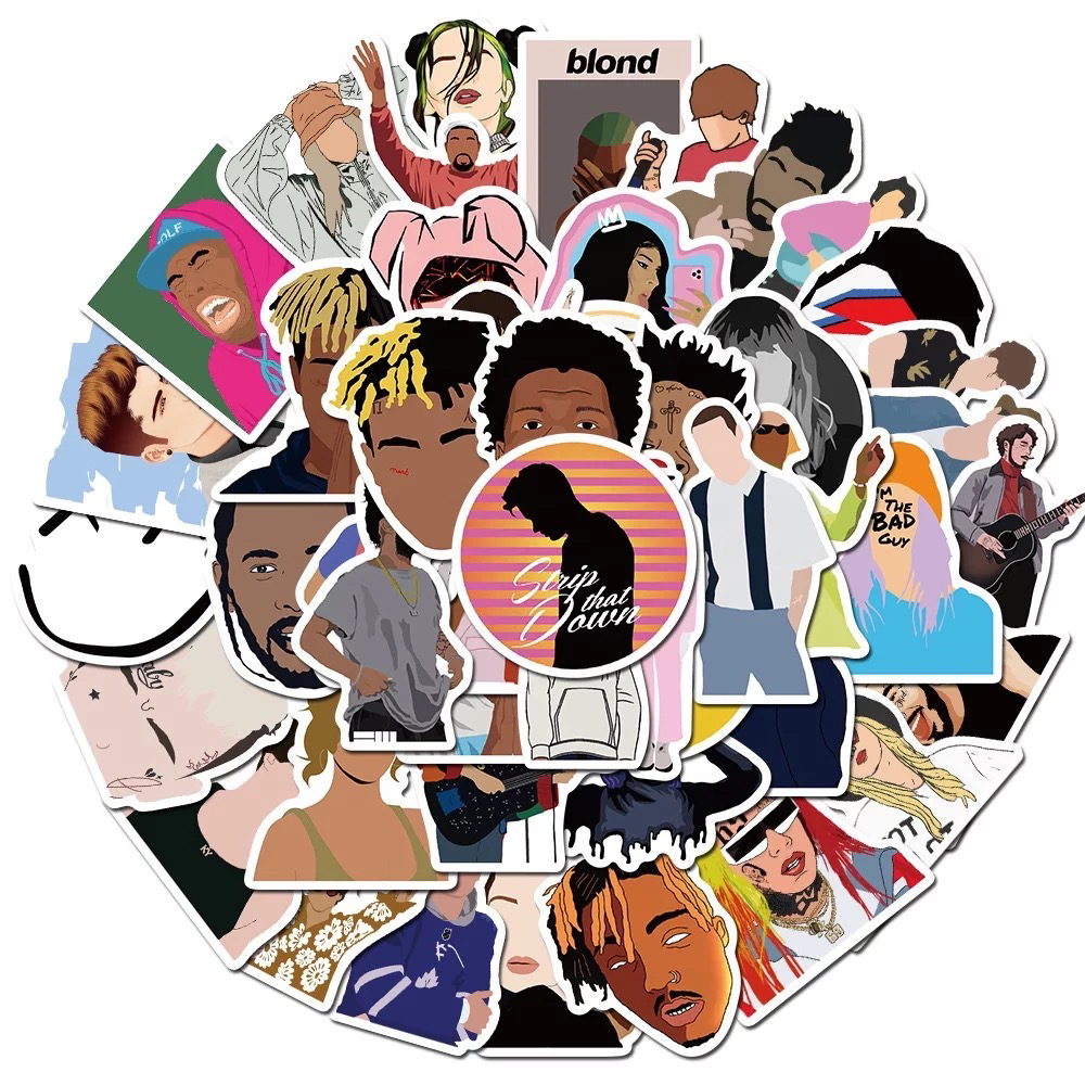 famous Rapper 50 Piece Stickers - مـوها ستـور