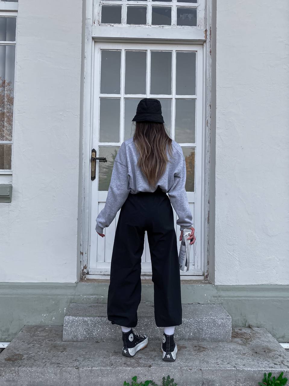 Black parachute jeans