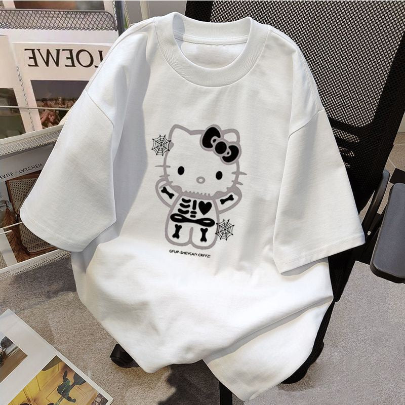 تيشيرت هيلوكتي سكيلتون باللون الابيض