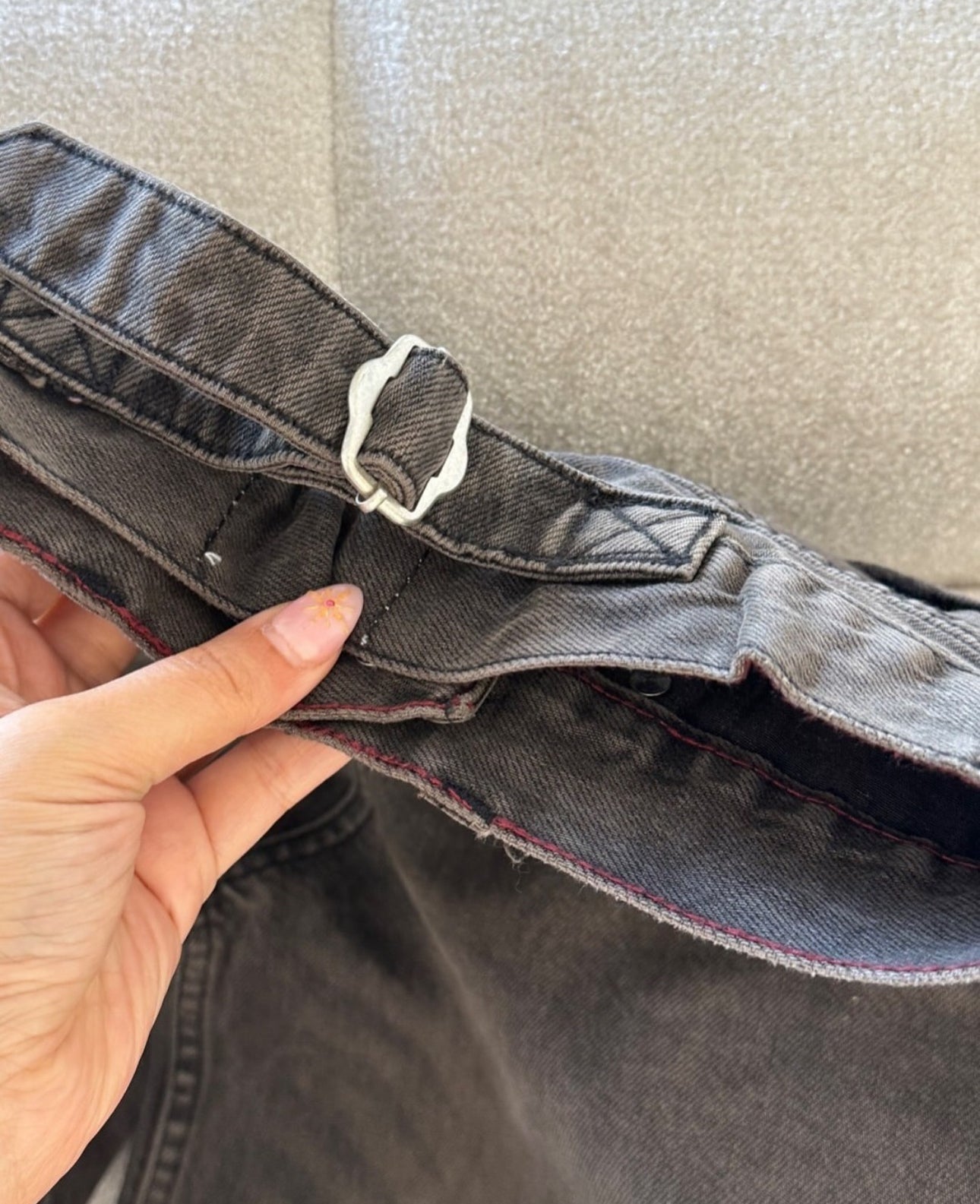 بنطرون باكي نفطي بحزام خلفي نسائي