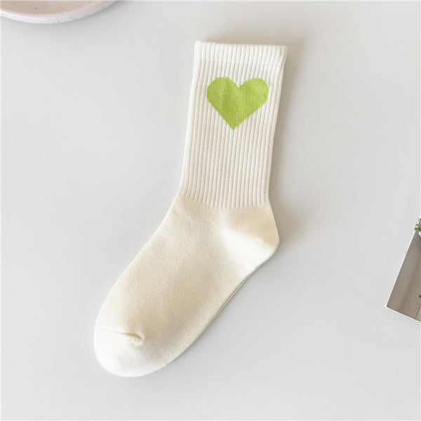 green heart socks