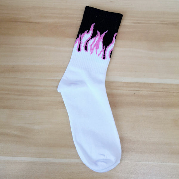 Flame pattern Korean socks S210