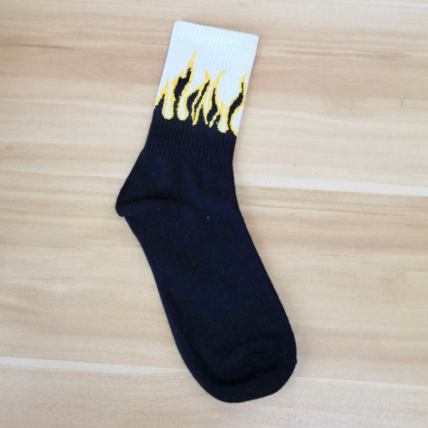 Flame pattern Korean socks S211