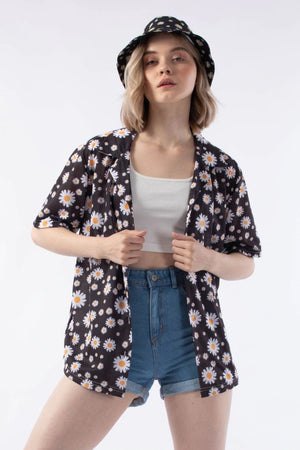 Black Daisy Unisex Shirt - مـوها ستـور