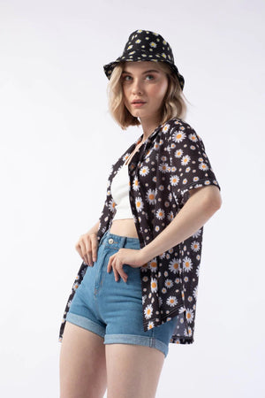 Black Daisy Unisex Shirt - مـوها ستـور