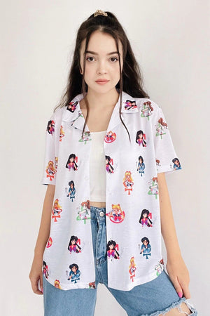 White Anime Unisex Shirt - مـوها ستـور