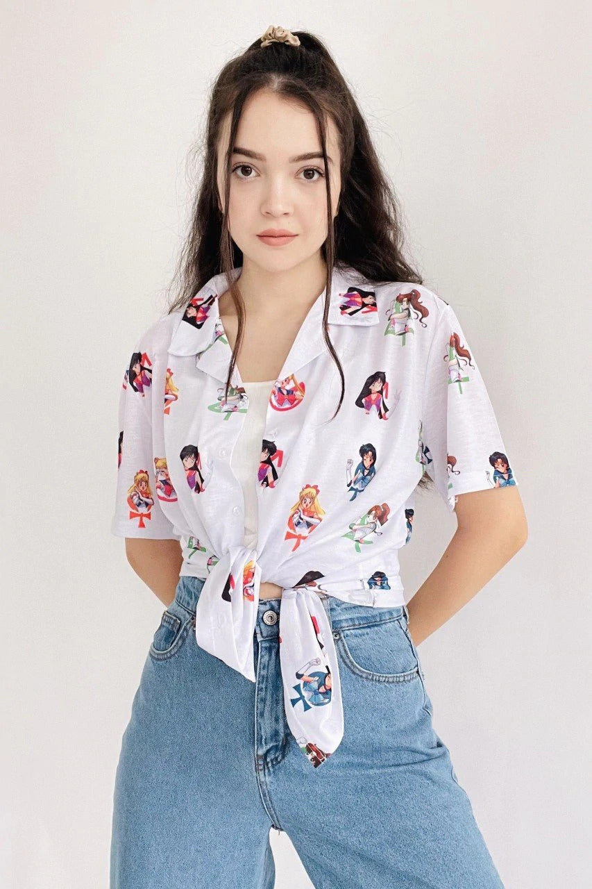 White Anime Unisex Shirt - مـوها ستـور