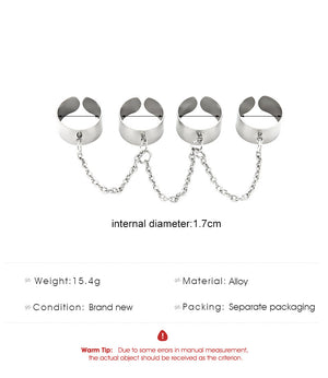 Punk Cool Hip Hop Rock Pop Silver Multilayer Chain - مـوها ستـور