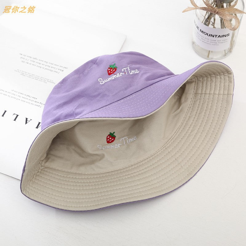 hat double-sided two-color strawberry - مـوها ستـور