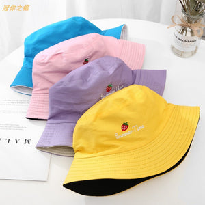 hat double-sided two-color strawberry - مـوها ستـور
