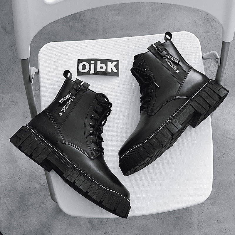 Men's shoes thick-soled Martin boots British style ZJ606 - مـوها ستـور