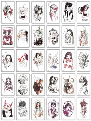 30/pcs girly style temporary tattoo sticker - مـوها ستـور