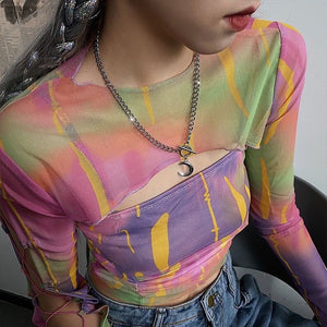 ‏Punk style simple moon OT buckle necklace - مـوها ستـور