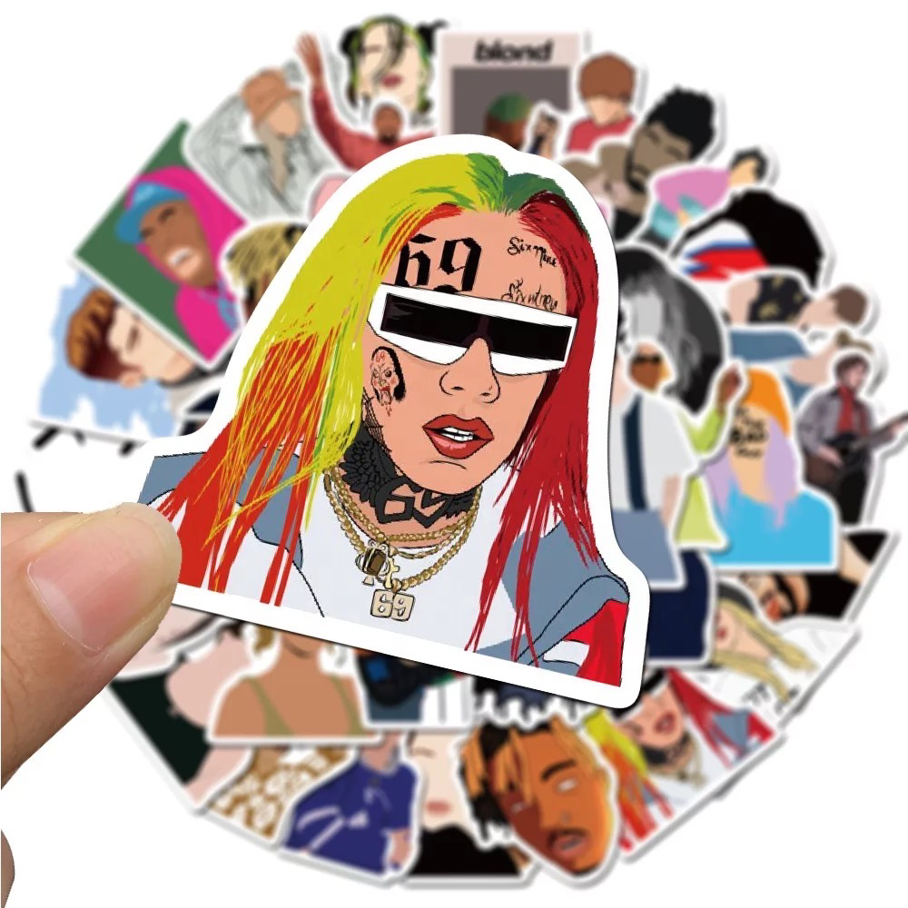 famous Rapper 50 Piece Stickers - مـوها ستـور