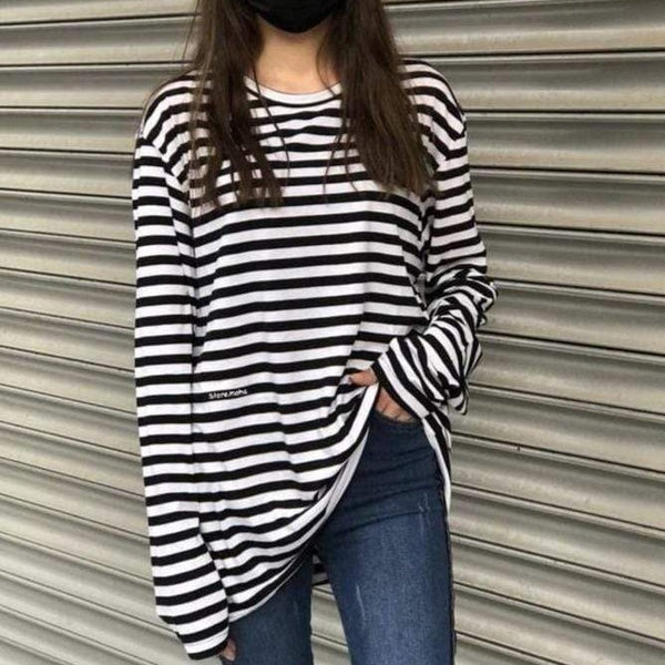 Long sleeve striped Oversize - مـوها ستـور