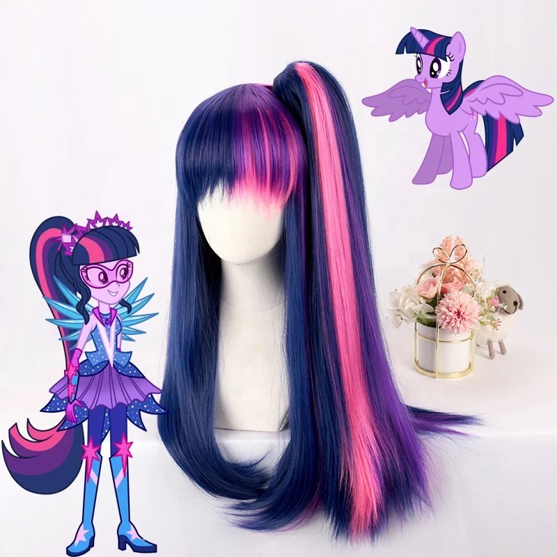 Wig 80cm Long Straight Purple Pink Mixed - مـوها ستـور