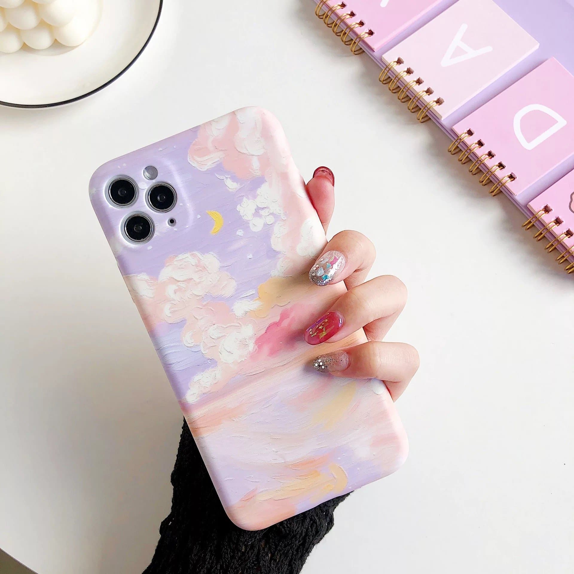 Peach & Purple Sunset iPhone case - مـوها ستـور