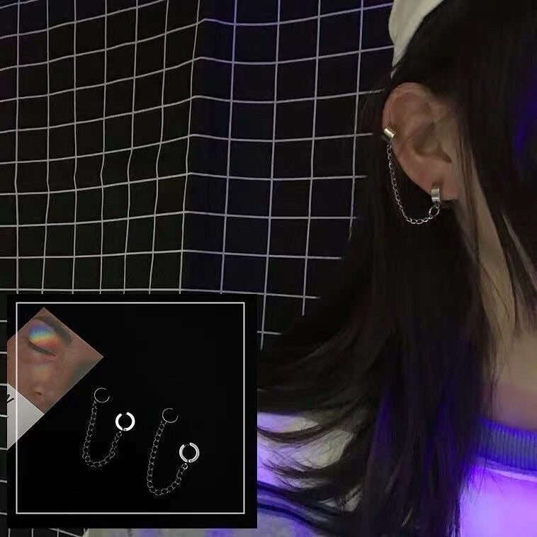 Harajuku style dark black chain - مـوها ستـور