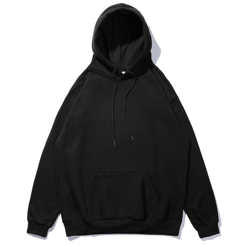 ‏Hoodie plain black Oversize - مـوها ستـور