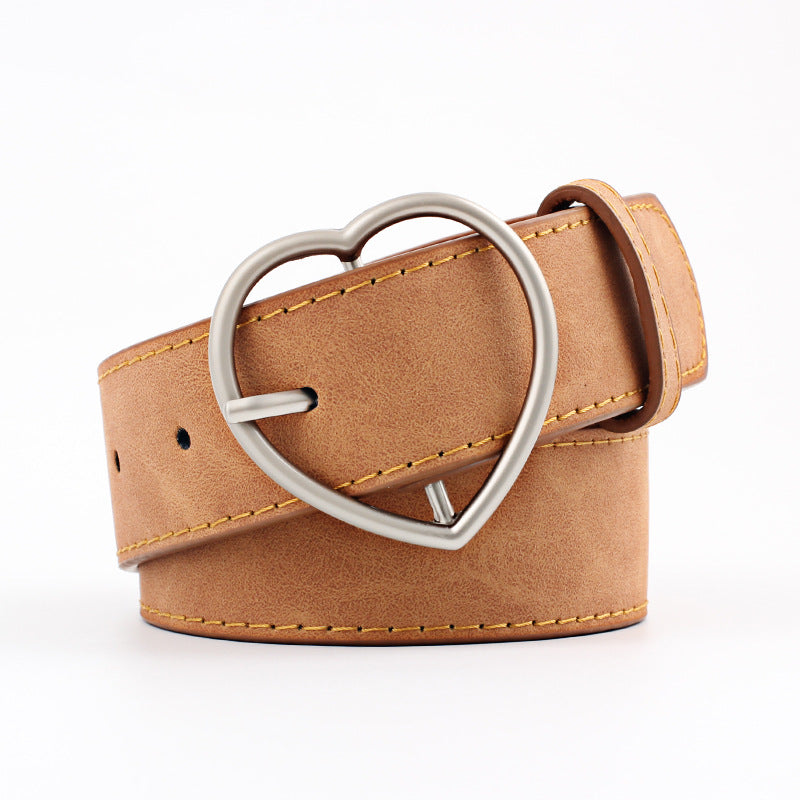 Women Leather heart Belt - مـوها ستـور