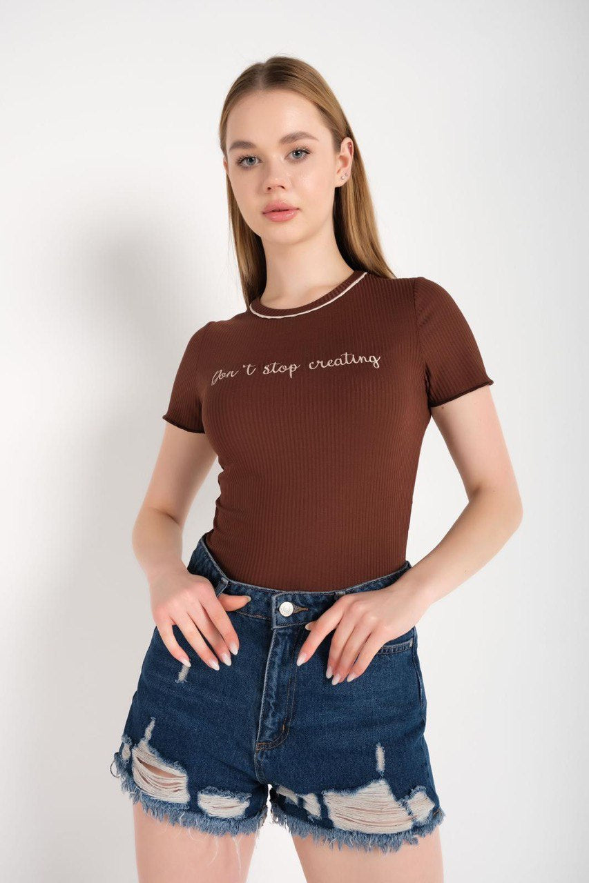 Brown Don't stop Crop