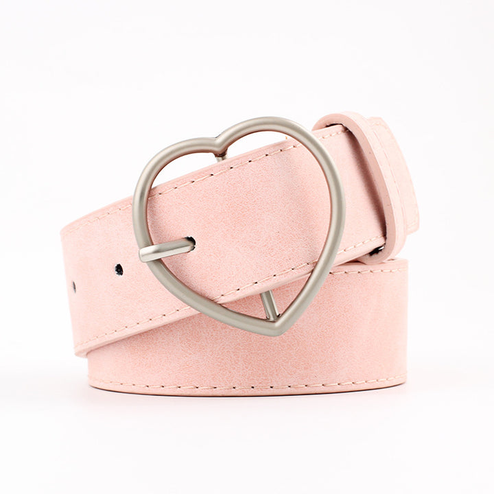 Women Leather heart Belt - مـوها ستـور