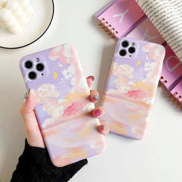 Peach & Purple Sunset iPhone case - مـوها ستـور