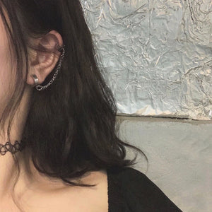 Harajuku style dark black chain - مـوها ستـور