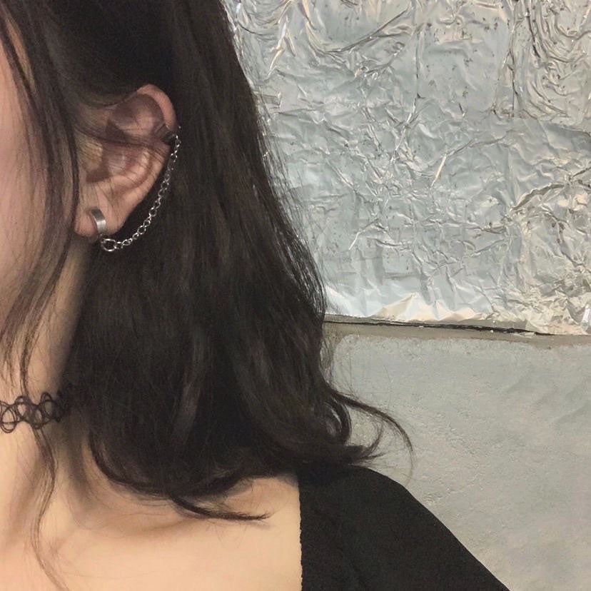 Harajuku style dark black chain - مـوها ستـور