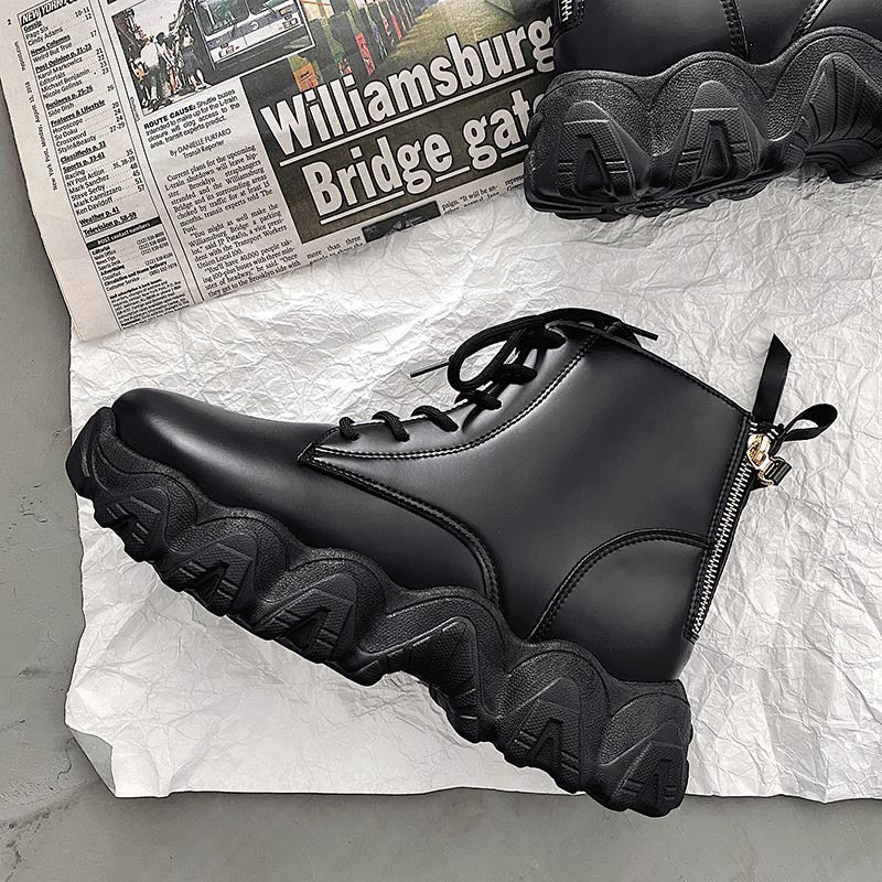 Men's shoes thick-soled Martin boots British style 8881 - مـوها ستـور