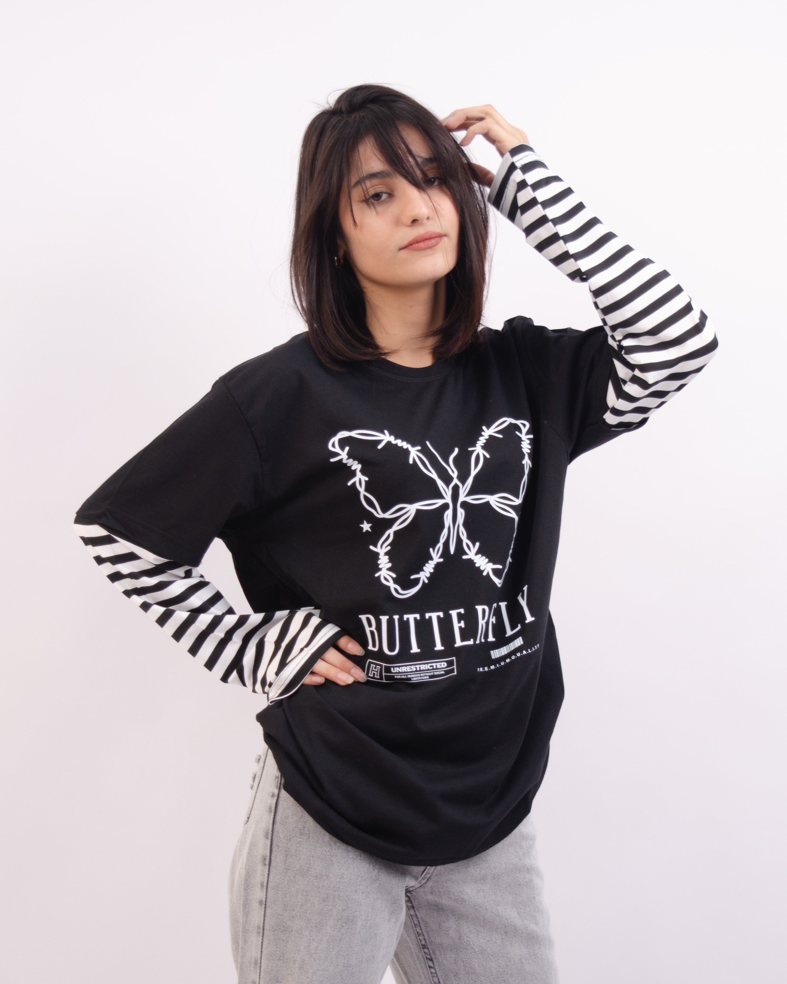 Butterfly Long Sleeve T-Shirt - مـوها ستـور