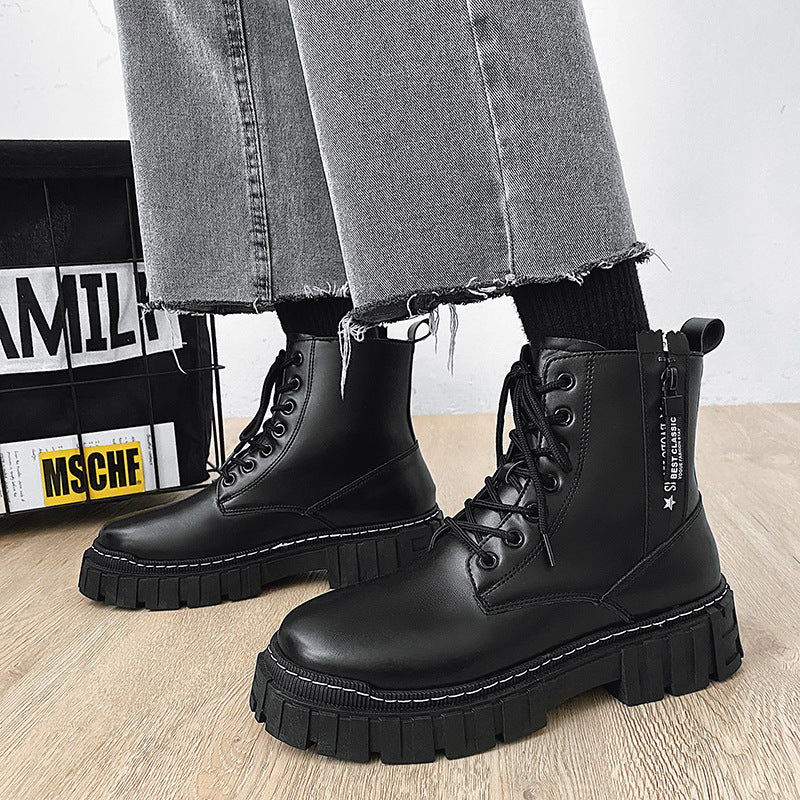 Men's shoes thick-soled Martin boots British style ZJ606 - مـوها ستـور