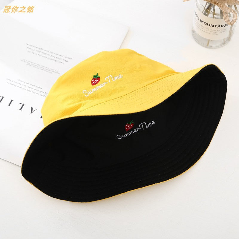 hat double-sided two-color strawberry - مـوها ستـور