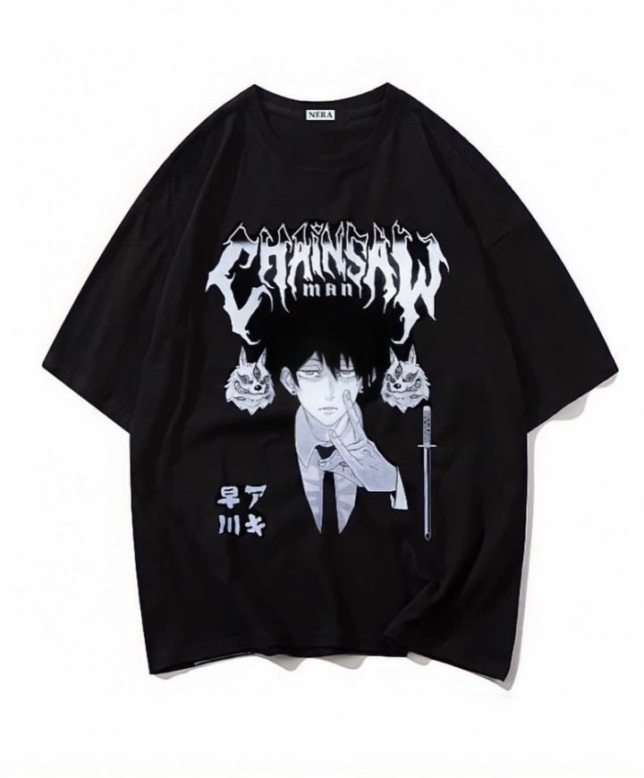 Anime Harajuku Chainsaw Man Black (Unisex) T-Shirt - مـوها ستـور