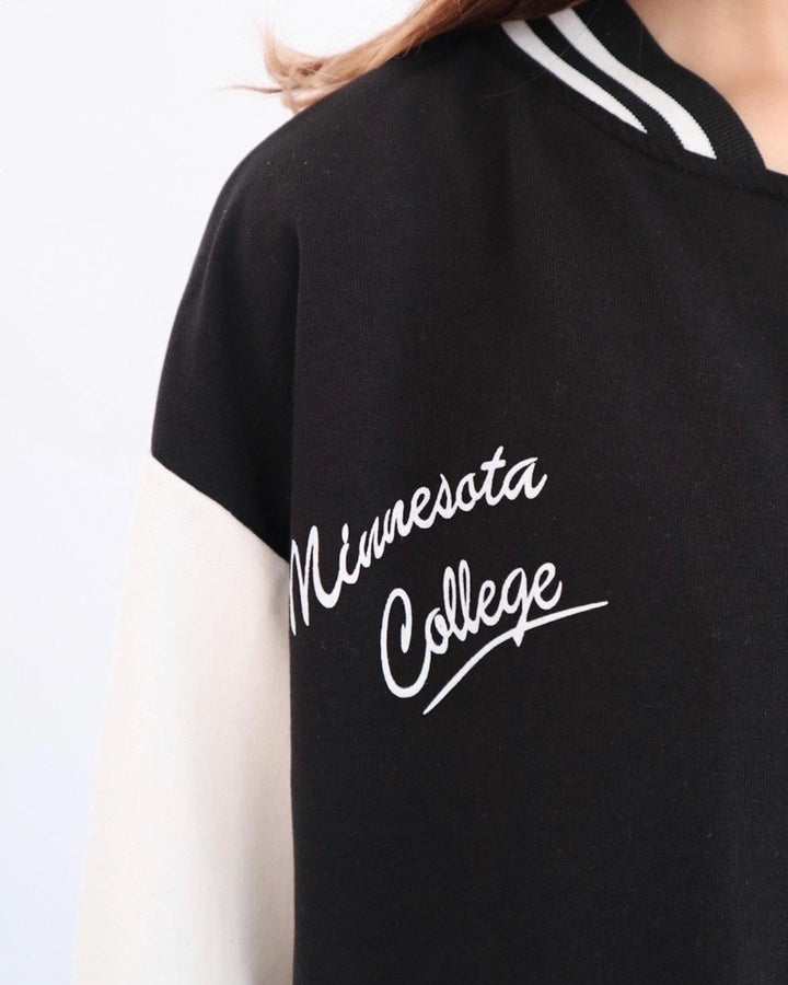 Black Minnesota College Jacket - مـوها ستـور