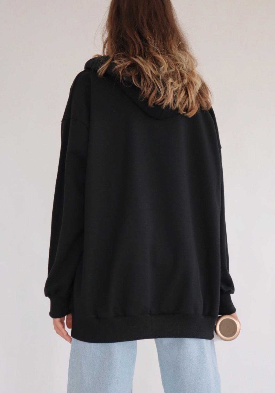 Unisex Black Zippered Cardigan - مـوها ستـور