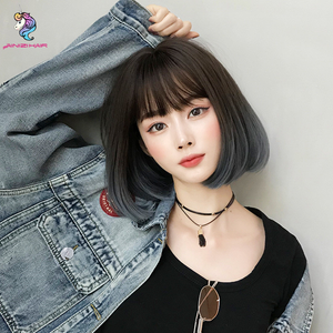 Wig Korean short bob natural gradient color button - مـوها ستـور