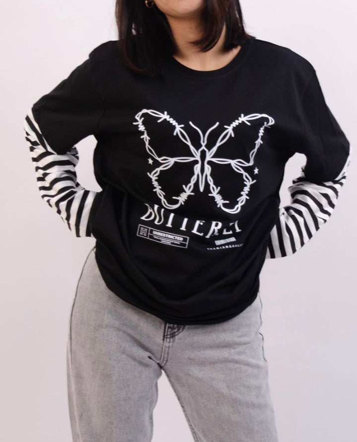 Butterfly Long Sleeve T-Shirt - مـوها ستـور