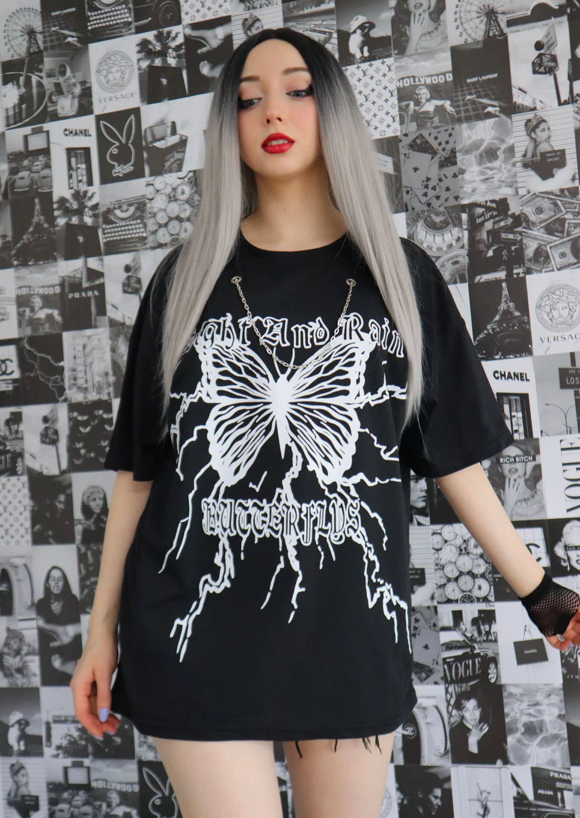 Chain Butterfly T-Shirt - مـوها ستـور