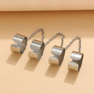 Punk Cool Hip Hop Rock Pop Silver Multilayer Chain - مـوها ستـور