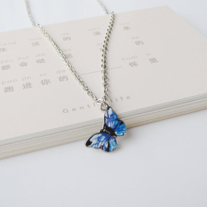 gradient butterfly necklace Mori color small - مـوها ستـور